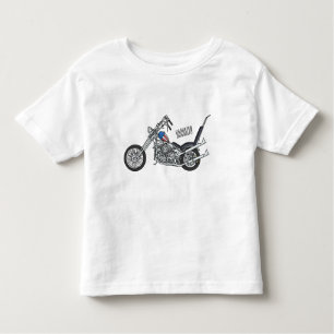 Chopper Motorcycle 1950 cartoon illustration Toddler T-Shirt