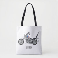 Chopper Motorcycle 1950 cartoon illustration