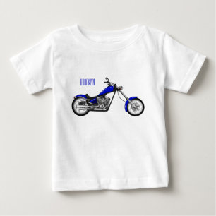 Chopper motorcycle cartoon illustration baby T-Shirt