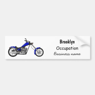 Chopper motorcycle cartoon illustration bumper sticker