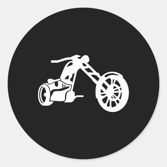 Chopper Motorcycle Classic Round Sticker (Front)