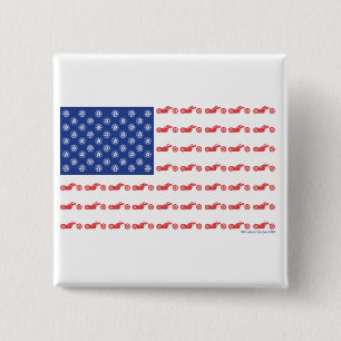 Chopper Motorcycle Patriotic Flag 15 Cm Square Badge