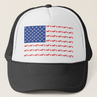 Chopper Motorcycle Patriotic Flag Trucker Hat
