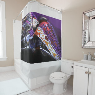 CHOPPER MOTORCYCLE TAIL OF A DRAGON SHOWER CURTAIN