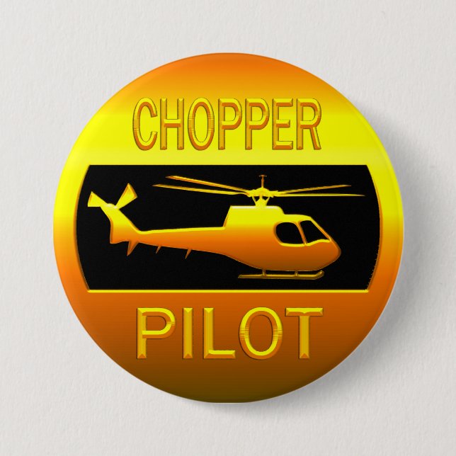 Chopper Pilot 7.5 Cm Round Badge (Front)