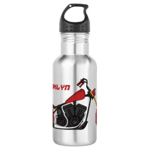 Chopper style motorcycle illustration 532 ml water bottle