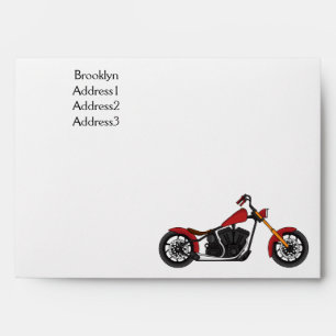 Chopper style motorcycle illustration envelope