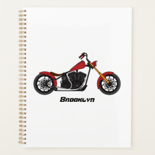 Chopper style motorcycle illustration planner