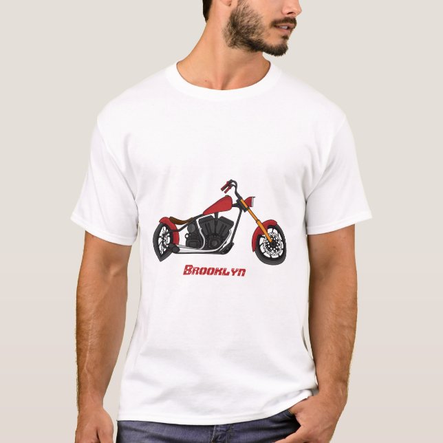 Chopper style motorcycle illustration  T-Shirt (Front)