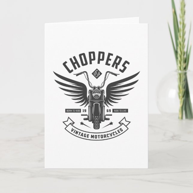 Choppers Vintage Motorcycles Thank You Card (Front)