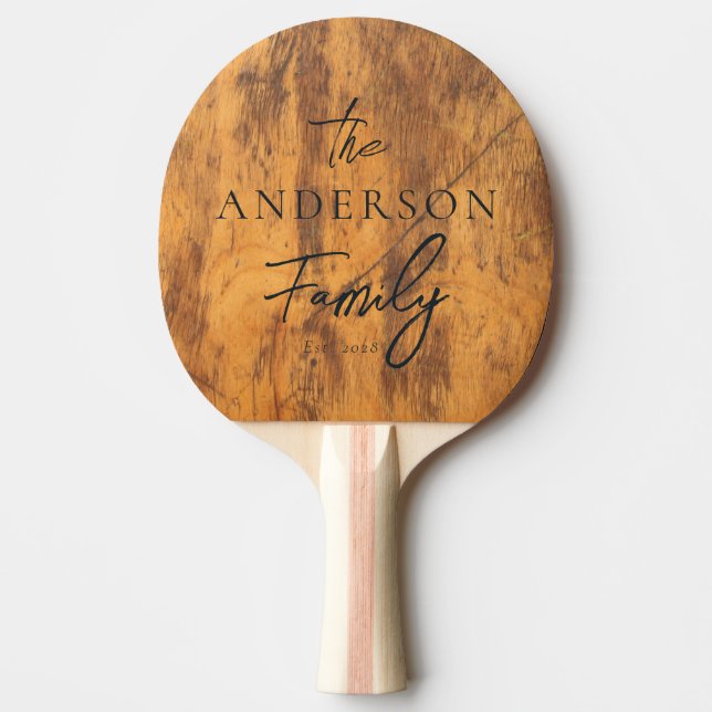 Chopping Block Hand Written Family Name Ping Pong Paddle (Front)