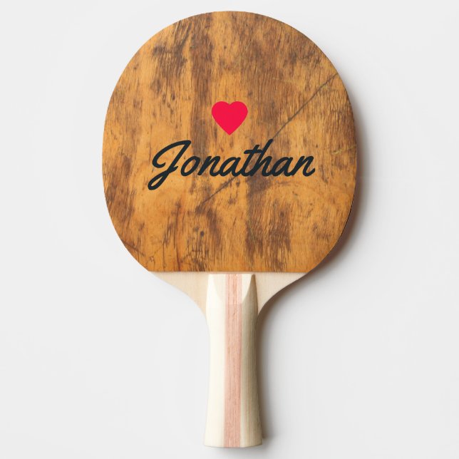 Chopping Block Vintage Heart Signature Ping Pong Paddle (Front)
