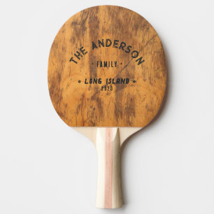 Chopping Block Vintage Seaside Family Name Ping Pong Paddle