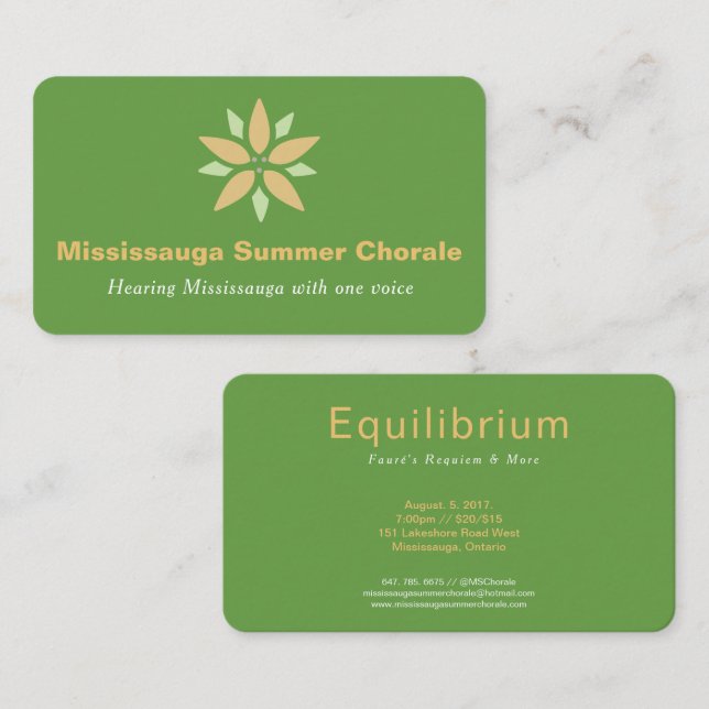Choral Concert Business Card (Front/Back)