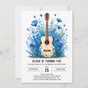 Chord Classical Guitar Boy Birthday Invitation