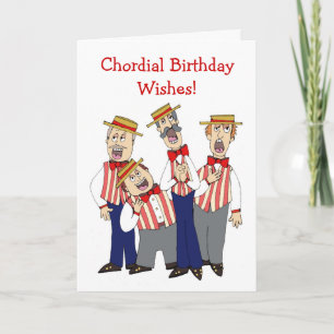 Chordial Birthday Men's Cartoon Quartet Card
