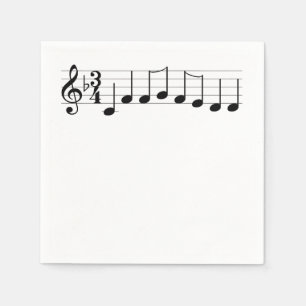 Chords We Wish you a Merry Christmas Music Notes Napkin