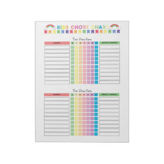 Chore Chart Custom Notepad for 2 Kids
