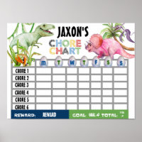 CHORE CHART,KIDS CHART, DINOSAUR