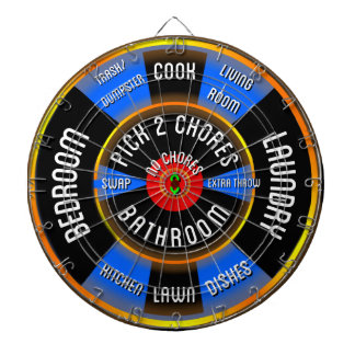 Chore Chart List Dart Board, Fun Chore list game Dartboard