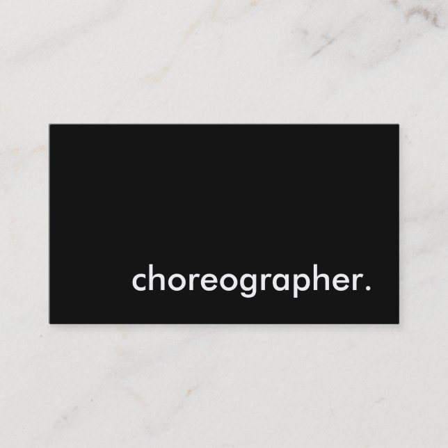 choreographer. business card (Front)