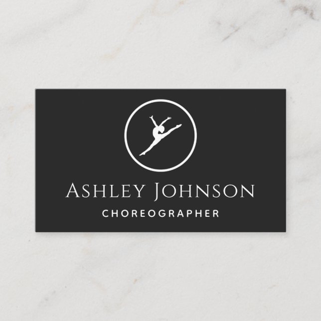 Choreographer Dancer Plain Simple Clean Layout  Business Card (Front)