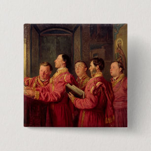 Choristers in the Church, 1870 15 Cm Square Badge