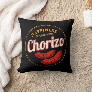 Chorizo Retro Sausage Vintage BBQ Gourmet Barbecue Cushion