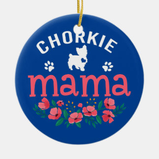 Chorkie Mama Gifts Womens Chorkie Dog Lovers Ceramic Tree Decoration