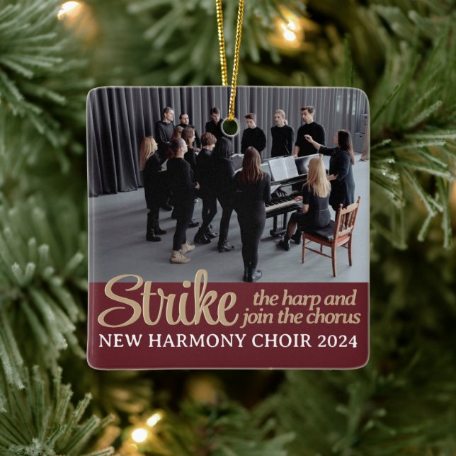 Chorus Choir Merry Christmas Singer Music Photo    Ceramic Ornament (Tree)