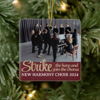 Chorus Choir Merry Christmas Singer Music Photo Ceramic Ornament