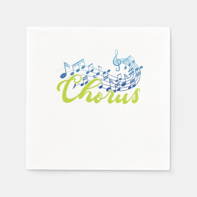 Chorus Choir Notes Conductor Choral Music Gift Napkin (Front)