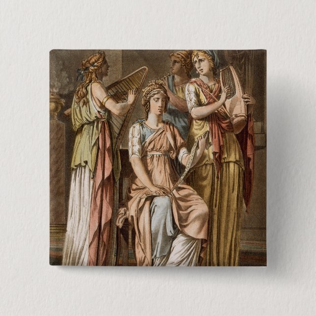 Chorus of Israelite Women, costumes for 'Esther' b 15 Cm Square Badge (Front)