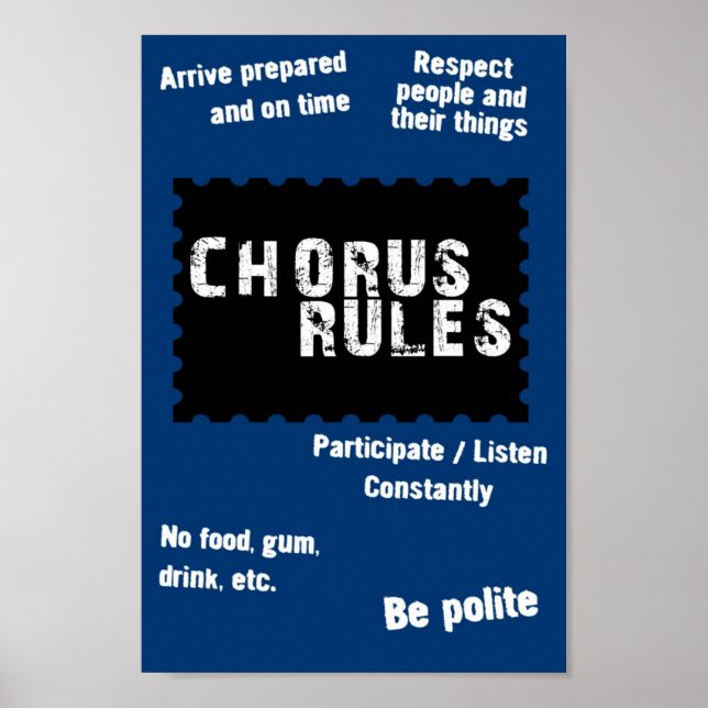 Chorus Rules Poster (Front)