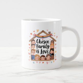 Chosen Family is Love Design | LGBTQ+ Affirmation Large Coffee Mug