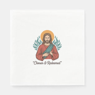 Chosen & Redeemed Christian Vintage Jesus T-Shirt Napkin