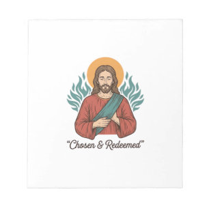 Chosen & Redeemed Christian Vintage Jesus T-Shirt Notepad