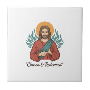 Chosen & Redeemed Christian Vintage Jesus T-Shirt  Tile