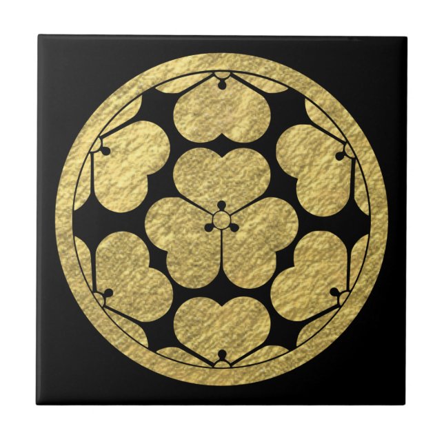 Chosokabe Mon Japanese samurai clan Tile (Front)