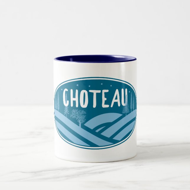 Choteau Montana Outdoors Two-Tone Coffee Mug (Center)