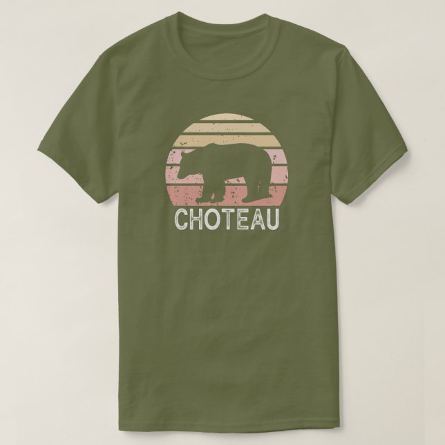 Choteau Montana Retro Bear T-Shirt (Design Front)