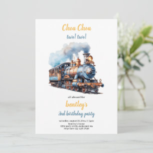 chou chou train birthday invitation
