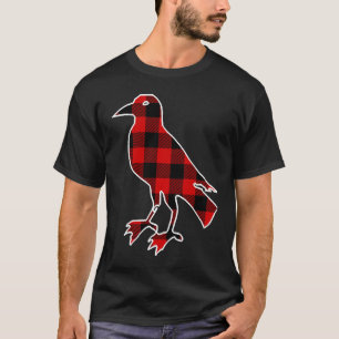 Chough Red Buffalo Plaid Bird Crow Matching PJ Fam T-Shirt