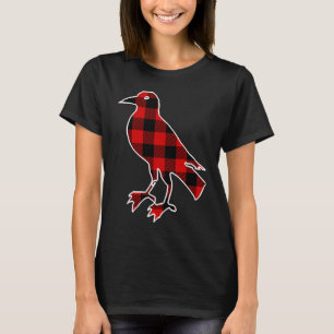 Chough Red Buffalo Plaid Bird Crow Matching PJ Fam T-Shirt
