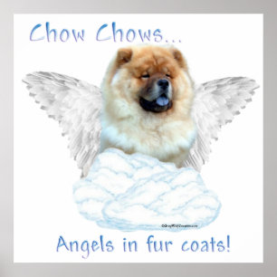 Chow Angel in Fur Coat Poster