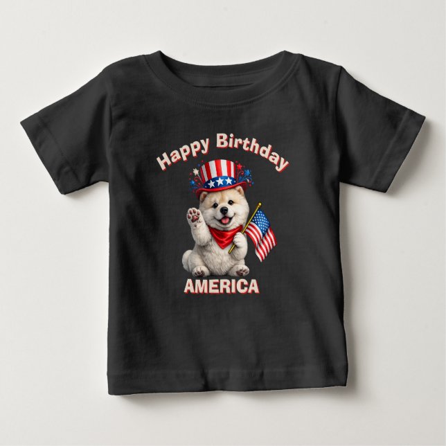 Chow Chow (2ah) Patriotic Kid T-Shirt (Front)