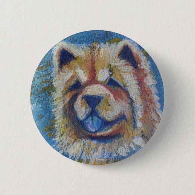 Chow Chow Abstract                                 6 Cm Round Badge (Front)