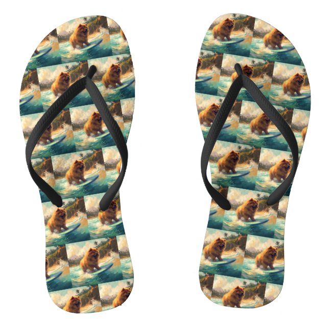 Chow Chow Beach Surfing Painting Jandals (Footbed)