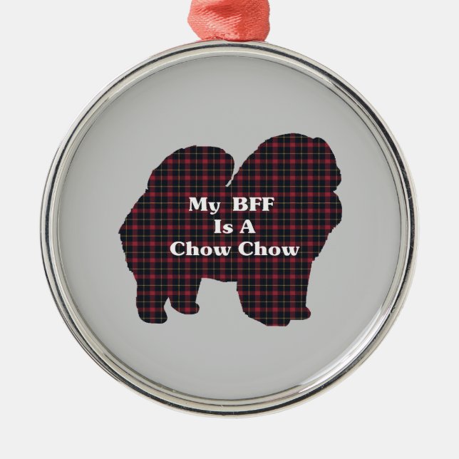 Chow Chow BFF Metal Tree Decoration (Front)