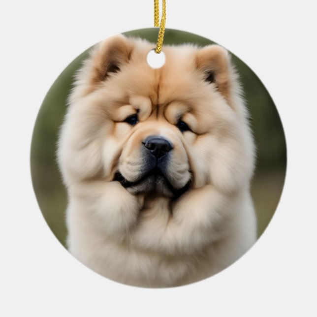 Chow Chow Ceramic Tree Decoration (Front)